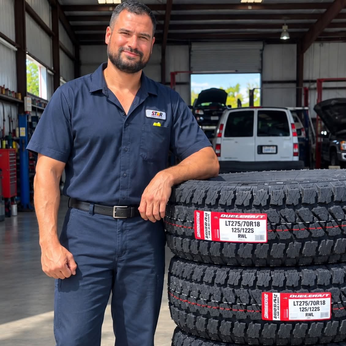 Tires in stock on the floor